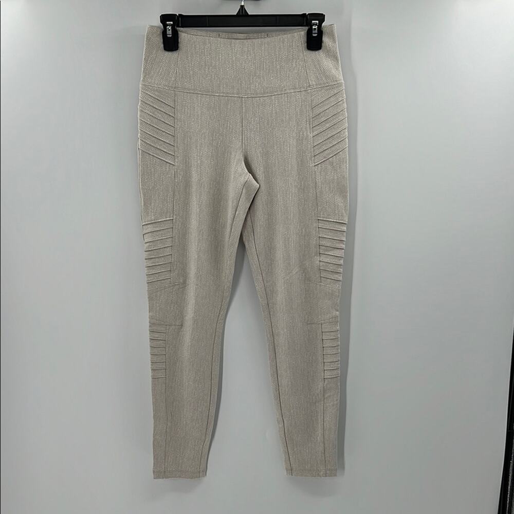 Athleta Delancey Textured Moto Tight - Tan/White - Medium